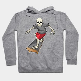 Skeleton as Skater with Skateboard Hoodie